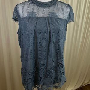 Lace Blouse with Cap Sleeves